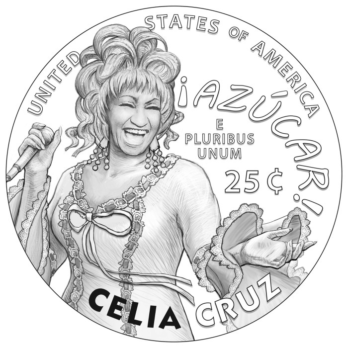 Celia Cruz coin design